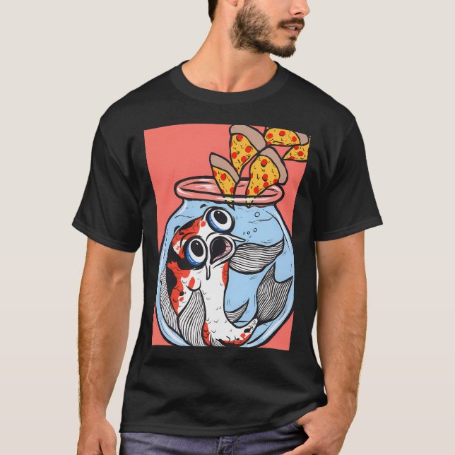 Koi-Fisch-Pizza T-Shirt (Vorderseite)