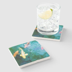 Koi-Fisch Steinuntersetzer