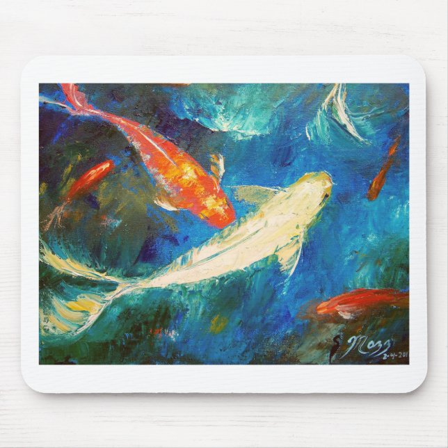Koi Fisch-Teich Mousepad (Vorne)