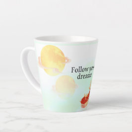 Koi-Fisch-Traum-Zitat-Kunst - "Folge Deinen Träume Milchtasse