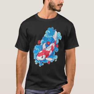 Koi-Fisch und Blumen japanischer Karpfen T-Shirt