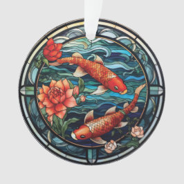 Koi Fisch und Kamelien im asiatischen Stil aus gef Ornament