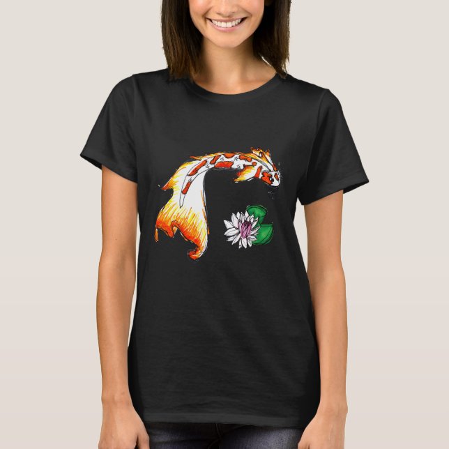 Koi Fisch und Lilypad T-Shirt (Vorderseite)