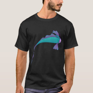 Koi-Fisch violett und himmelblau mit Details T-Shirt