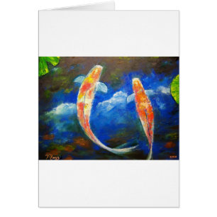 Koi Fisch-Wolken-Reflexionen