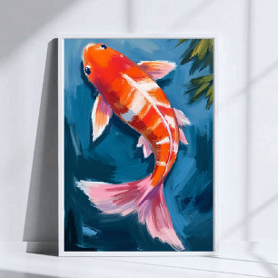 Koi-Fisch Wunderschöne Aquarellmalerei Poster