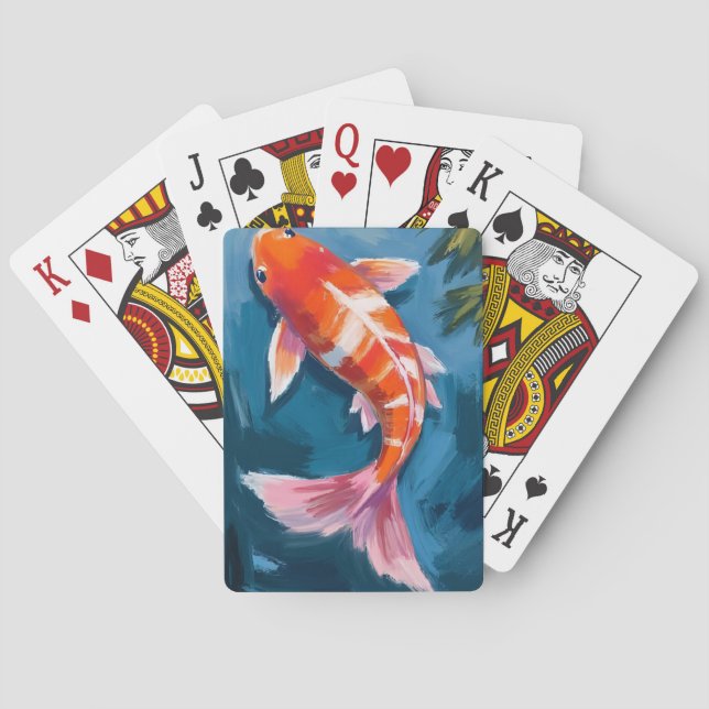 Koi-Fisch | Wunderschöne Aquarellmalerei Spielkarten (Rückseite)