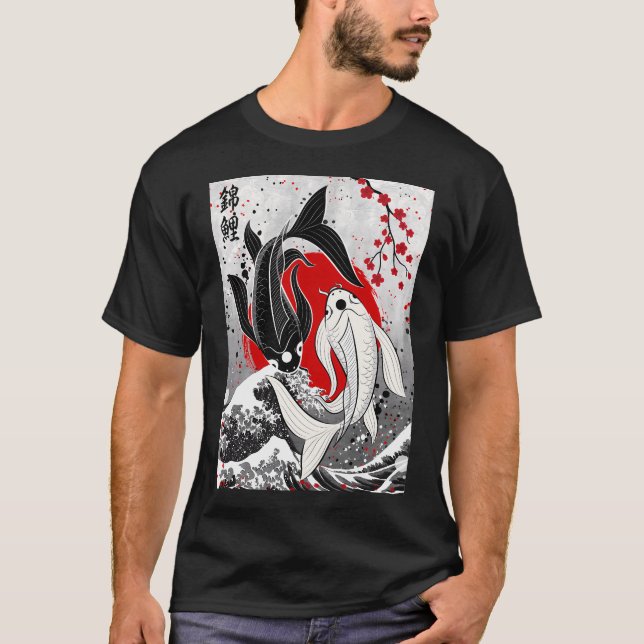 Koi-Fisch - Yin Yang T-Shirt (Vorderseite)