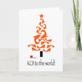 KOI (Fisch) zur Welt Weihnachtsbaum weiß Feiertagskarte