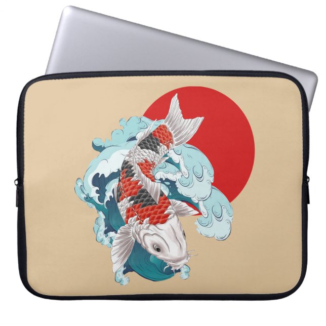 Koi-Fischdesign Laptopschutzhülle (Vorderseite)