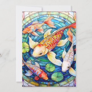 Koi-Fische in Buntglas Einladung