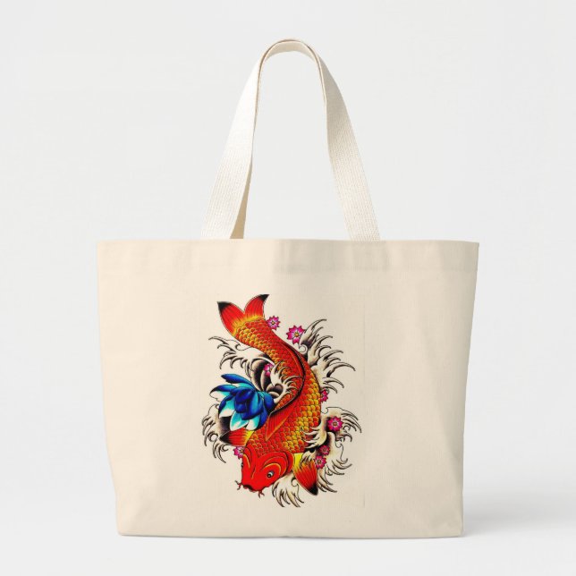Koi Fische Jumbo Stoffbeutel (Vorne)
