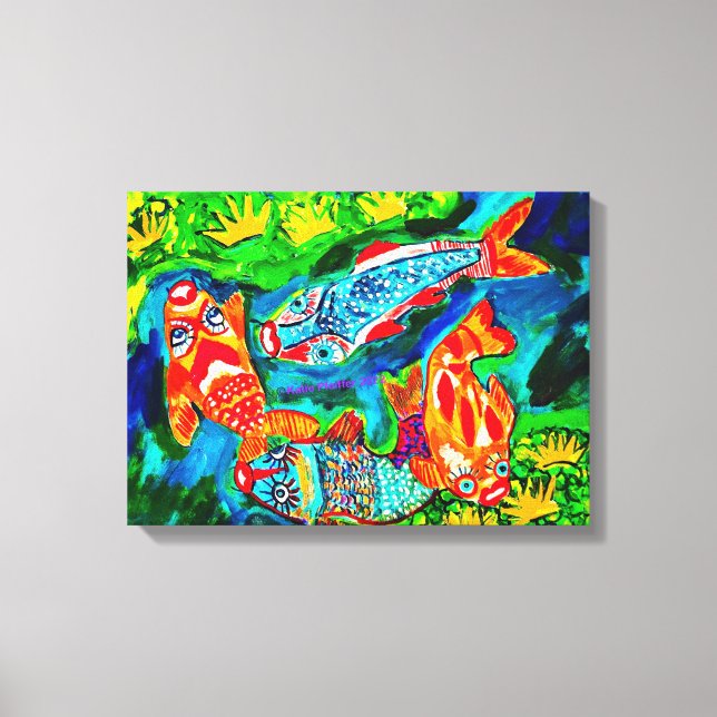 Koi-Fische lieben Leinwanddruck (Vorderseite)