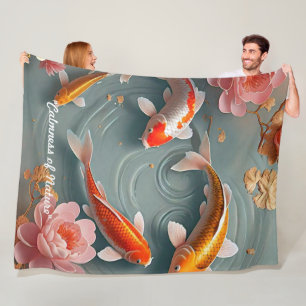 "Koi-Fische schwimmen frei" Fleecedecke