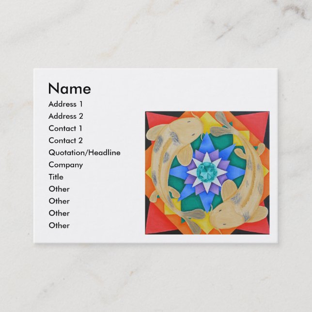 Koi Fische und Lotus-Visitenkarte Visitenkarte (Vorderseite)