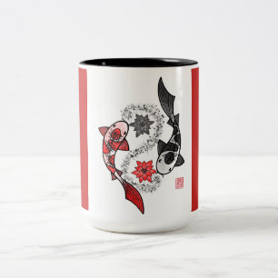 Koi Fische Yin Yang Tasse