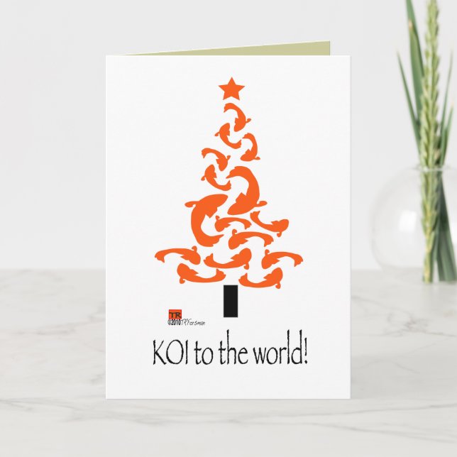 KOI (Fische) zur Weltweihnachtsgrafischen Karte 3 (Vorderseite)