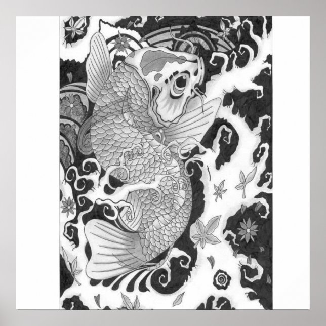 Koi-Fischprint Poster (Vorne)
