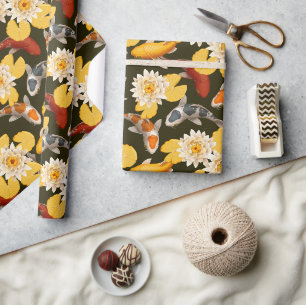 Koi-Fischteich Geschenkpapier