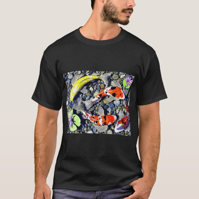 Koi-Fischteich T-Shirt (Vorderseite)