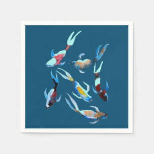 Koi Fish Aquarell Japanische Kunst Serviette