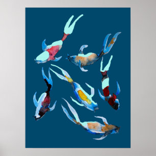 Koi Fish Aqucolor Poster