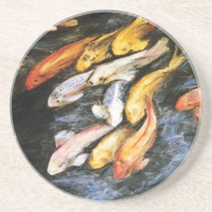 Koi Fish Art Pond Untersetzer