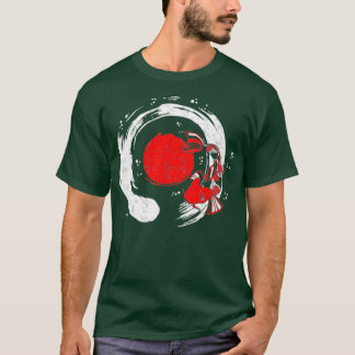 Koi Fish  Calligraphy Enso Zen Tee Japanese Red