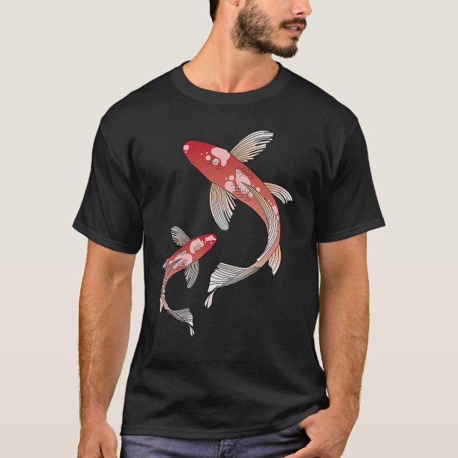 Koi Fish Chinese Yin & Yang T-Shirt (Vorderseite)