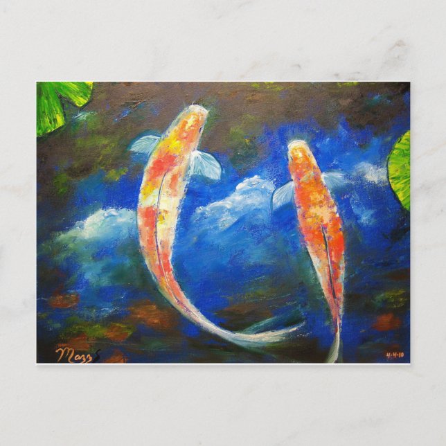 Koi Fish Cloud Reflections Postkarte (Vorderseite)