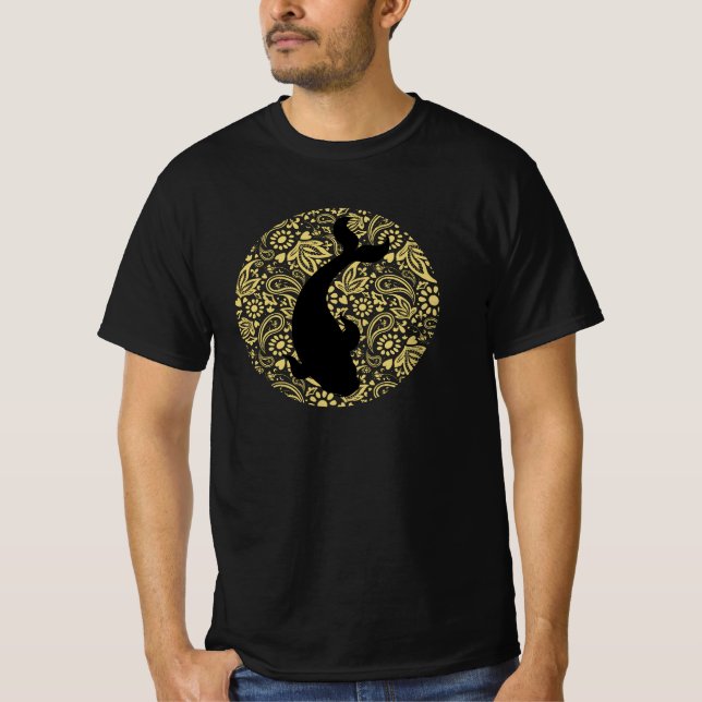 Koi Fish Cool Black T-Shirt (Vorderseite)