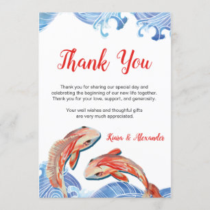 KOI FISH DANK YOU CARD EINLADUNG