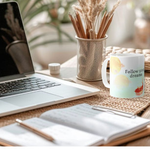 Koi Fish Dream Zitat Kunst - "Befolgen Sie Ihre Ha Kaffeetasse