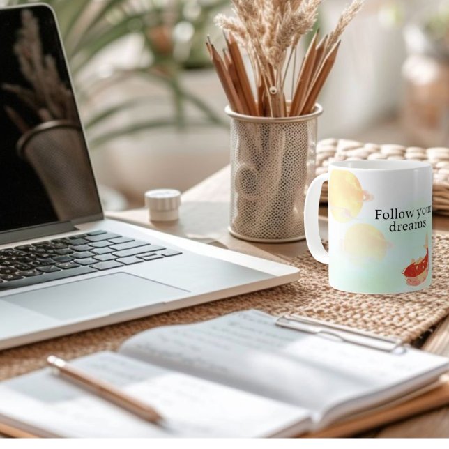 Koi Fish Dream Zitat Kunst - "Befolgen Sie Ihre Ha Kaffeetasse (Von Creator hochgeladen)