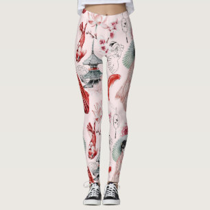 Koi fish Geisha japanische Muster Leggings