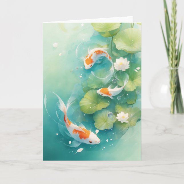 Koi Fish Gentle Symphony Karte (Vorderseite)