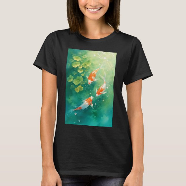 Koi Fish Harmonie im Teich T-Shirt (Vorderseite)