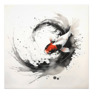 Koi Fish Ink Painting Fotodruck