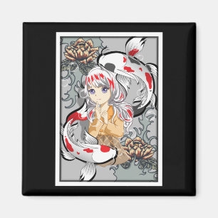 Koi Fish Japanisch Ästhetische Anime Otaku Girl Magnet