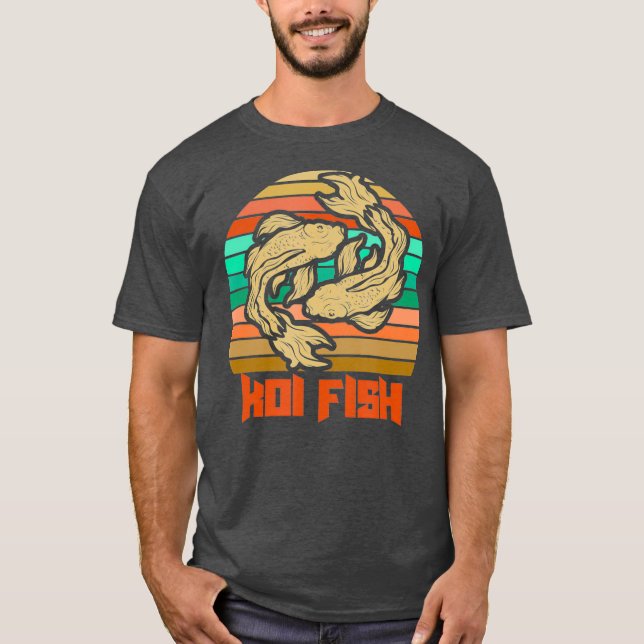 Koi Fish - Japanisch Nishikigoi Koi - Retro-Teich T-Shirt (Vorderseite)