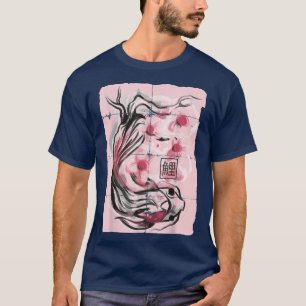Koi Fish Japanisch Sakura Cherry Blossom Graphic T-Shirt