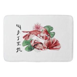Koi Fish Japanischer Stil Skript Orientalische Kun Badematte
