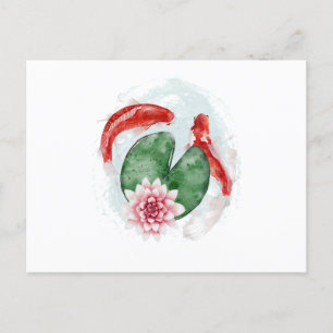 Koi Fish Japanisches Kunstwerk Einladungspostkarte