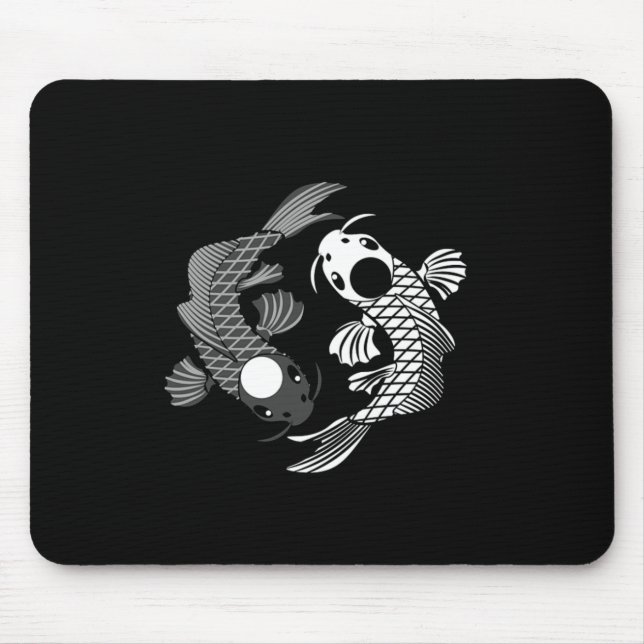 Koi Fish Karma Yin Yang Fate Spirituelles Geschenk Mousepad (Vorne)