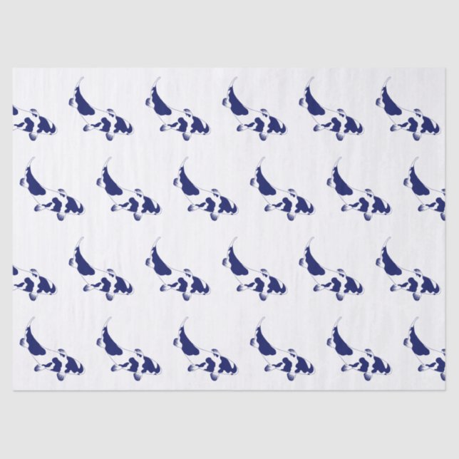 Koi Fish Karp #1 DIY Colors Blue Seidenpapier (Vorderseite)