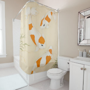Koi Fish, Kohaku, Japanischer Schwimmteich Fisch Duschvorhang