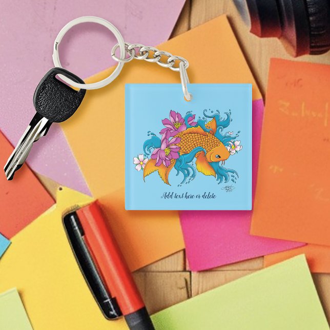 Koi Fish Lotus Cherry Blossoms Schlüsselanhänger (Von Creator hochgeladen)