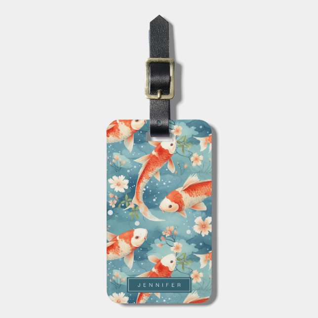 Koi Fish Luggage Tags Gepäckanhänger (Vorderseite vertikal)