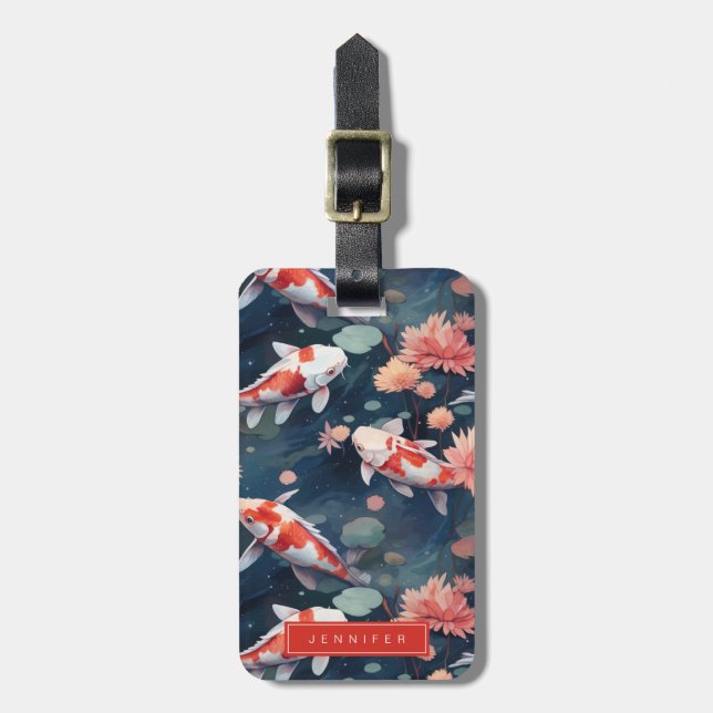 Koi Fish Luggage Tags Gepäckanhänger (Vorderseite vertikal)