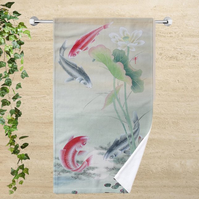 Koi Fish mit Lotus Handtuch (Von Creator hochgeladen)
